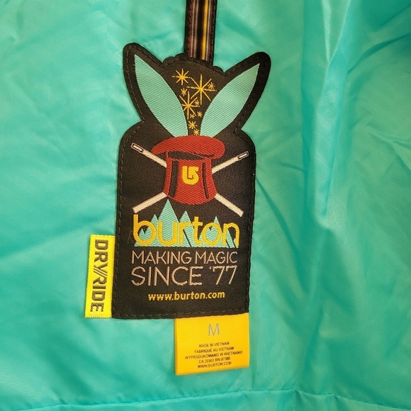 Burton Mutiny DryRide Turquoise Hooded Ski Jacket Size Medium - Picture 4 of 4